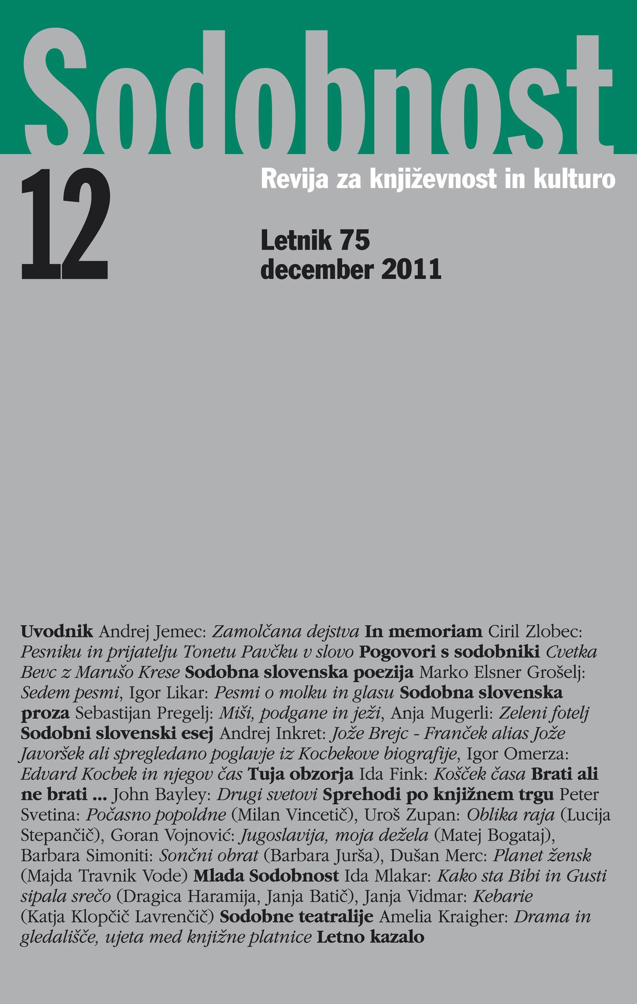 Sodobnost Magazine 2011 December.jpg