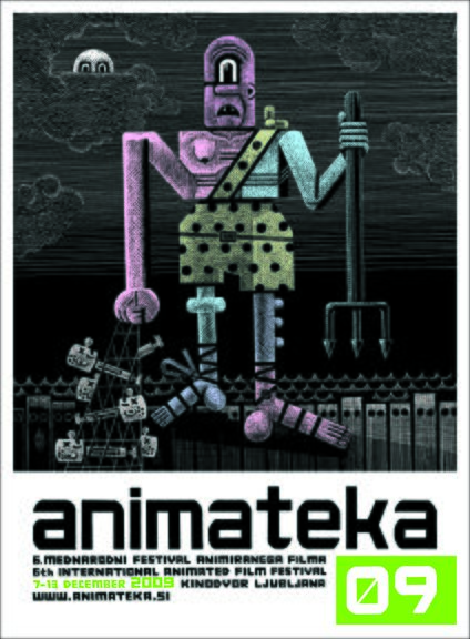Animateka poster designed by artist-in-residence Matti Hagelberg, 2009