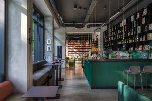 The interior of the bookshop-café Maks.