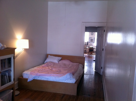 The bedroom in the Slovene Arts and Culture Residency in New York