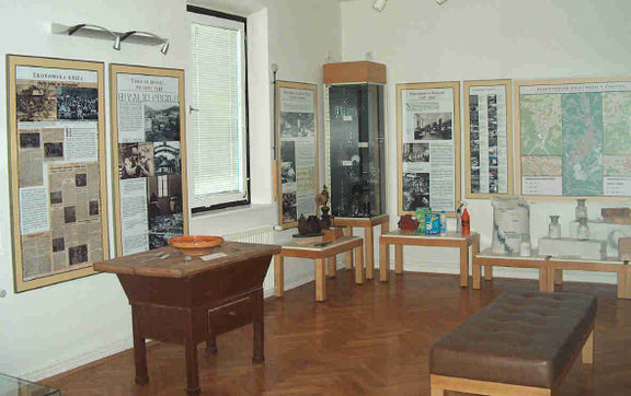 Artifacts from the Industrial collection, Zasavje Museum, Trbovlje, documenting related industry that grew around the core business of mining, such as lime, glass, cement, brick, machining, chemical industry