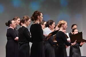 Women's chamber choir <!--LINK'" 0:198--> performing at the <!--LINK'" 0:199-->. Author: Janez Eržen