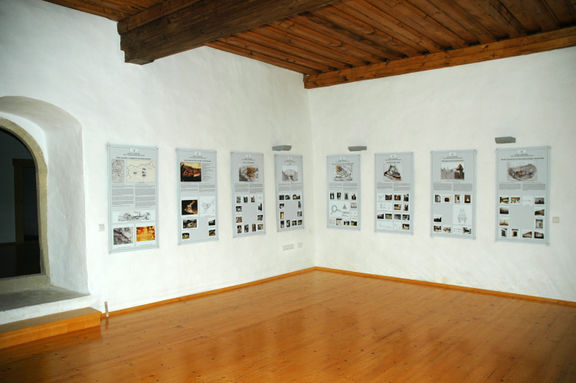 Step by Step exhibition conceived by Bogdan Badovinac, designed by Arch studio, held at the upper Carthusian monastery in Stare slemene. Institute for the Protection of Cultural Heritage of Slovenia, Celje Regional Office