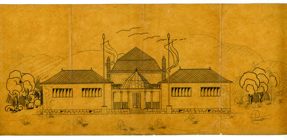Maks Fabiani's sketch for his - now demolished - Jakopič Pavilion, 1908.
