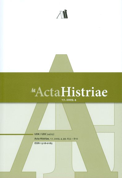 Acta Histriae cover, No. 4, 2009