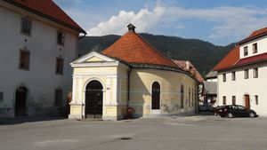 The building of the Miners' Theatre in Idrija was built in the 1770s, it is considered the oldest theatre building in Slovenia. Its construction was financed from voluntary contributions by the mercury mine employees. In the 20th C. it was turned into a cinema hall, <!--LINK'" 0:95-->.