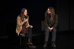 Q&A session with anthropologist and filmmaker Gregory Gan, held by Manca Filak, <!--LINK'" 0:721--> 2019. Author: Žiga Gorišek