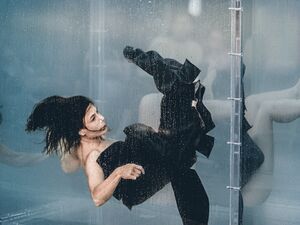 Spanish multidisciplinary artist Maria Palma in her performance <i>The Submerged Voice</i>, <!--LINK'" 0:870--> 2024. Author: Gaby Merz