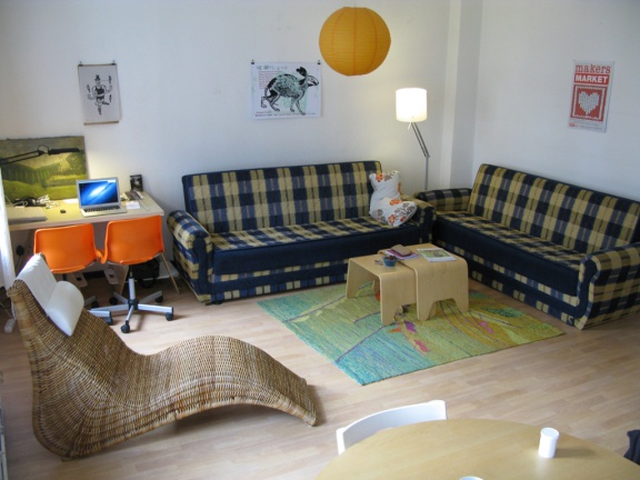 The living room at the Slovene Arts & Culture Residency, Berlin, 2013